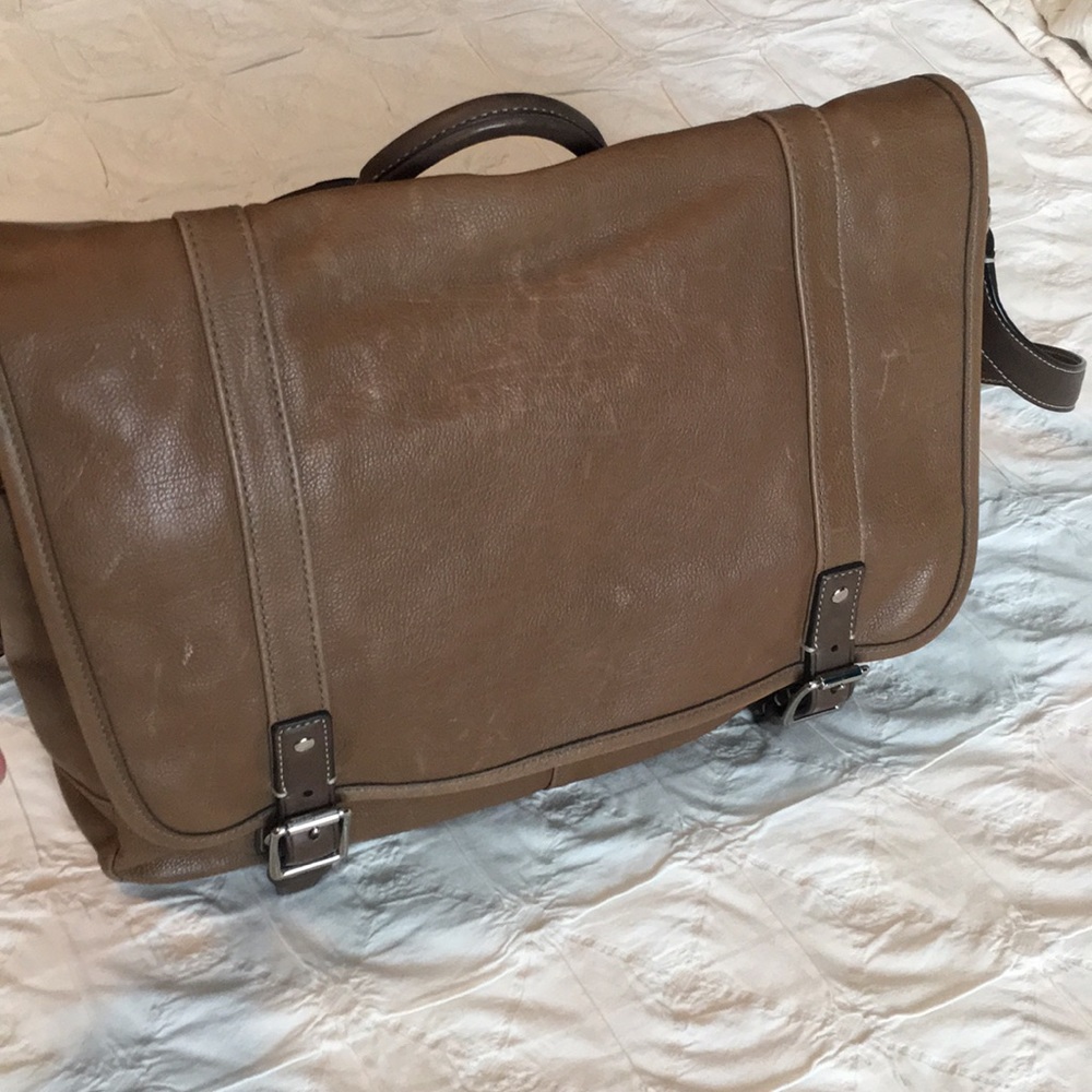 Coach distressed leather messenger
